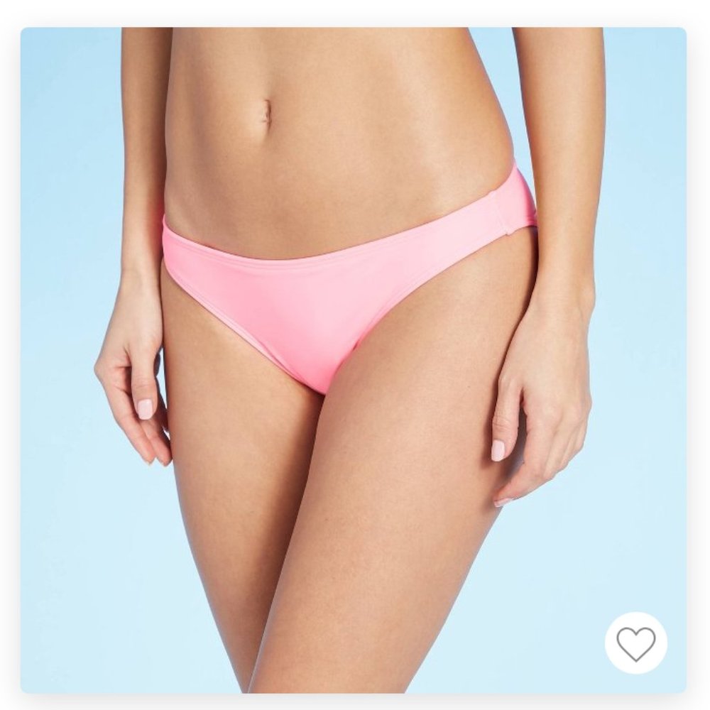 NWT Junior's XS 00 Cheeky Bikini Bottoms Neon Pink